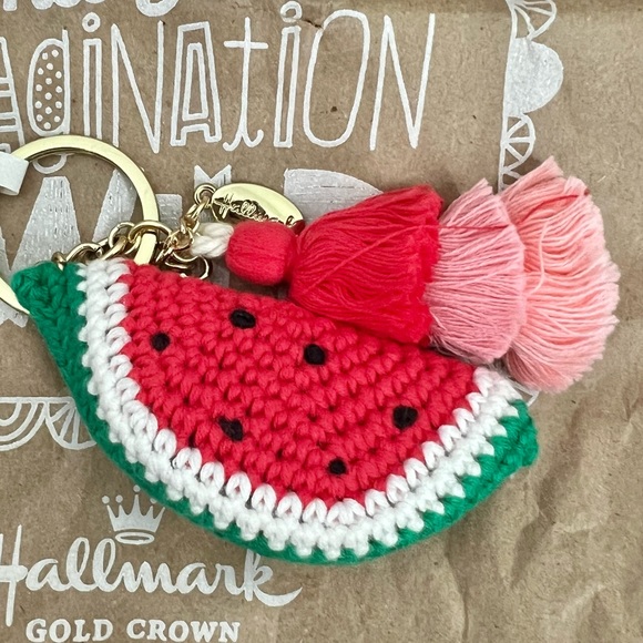 Crocheted Watermelon Keychain Tag w/Tassel from Hallmark - NWT - Picture 10 of 10